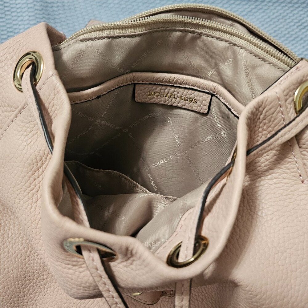 Michael Kors Blush Pink Pebble Leather Backpack - Studded Crystal Flap Bag - Picture 4 of 6